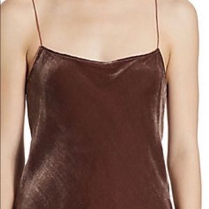 Velvet cami in cocoa bean color